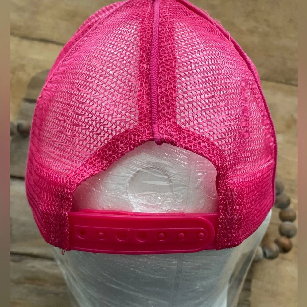Juicy Couture Women’s OS Hot Pink‎ Velour Diamante’ Logo Trucker Cap
